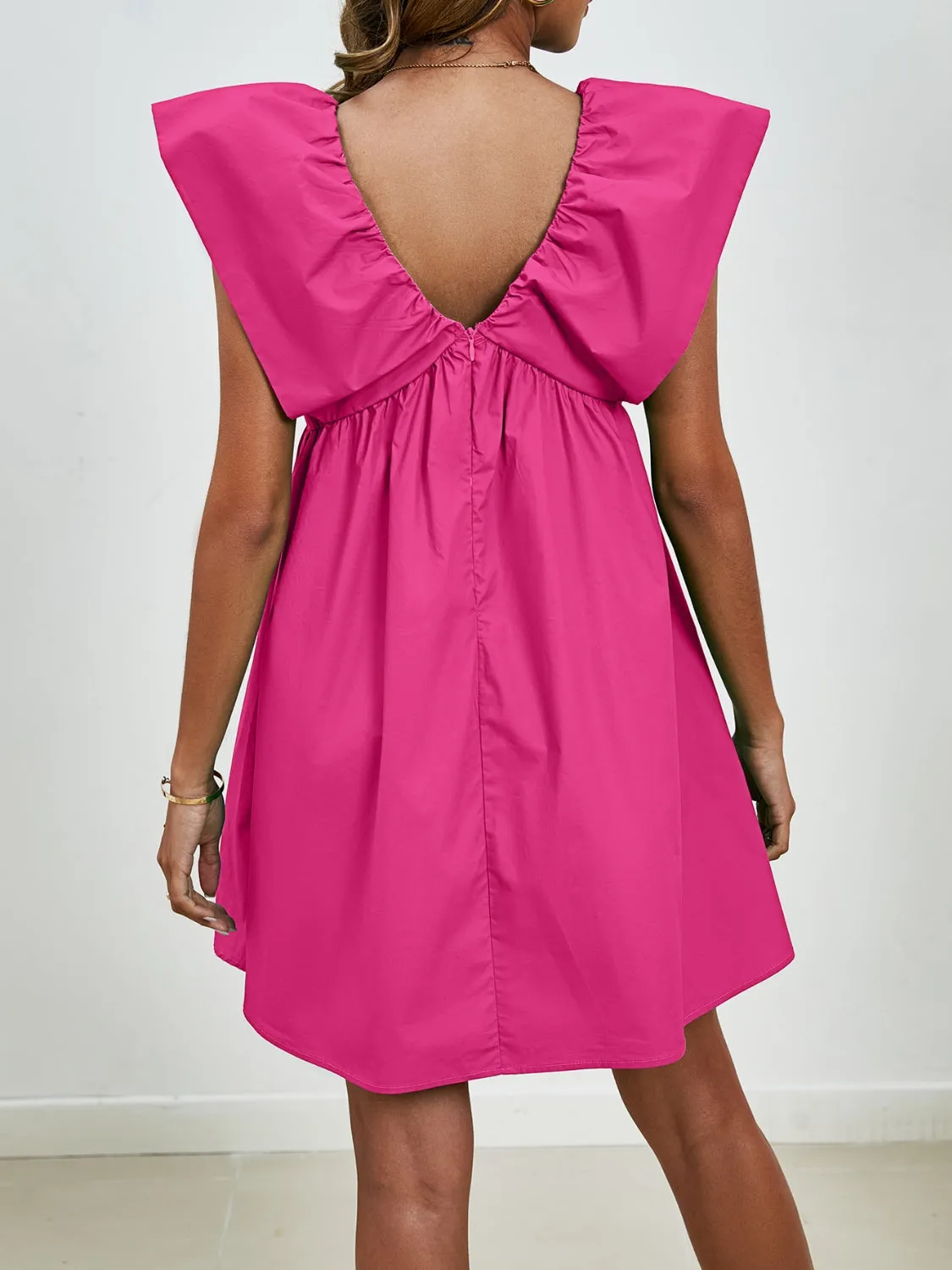 🌟 V-Neck Cap Sleeve Mini Dress 🌟
