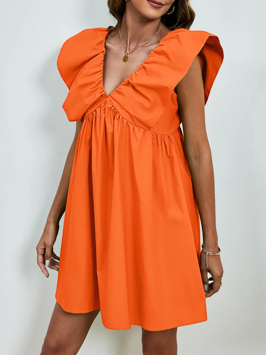 🌟 V-Neck Cap Sleeve Mini Dress 🌟