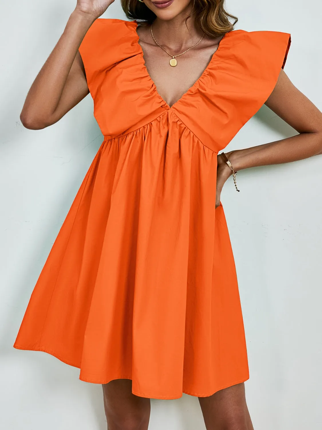 🌟 V-Neck Cap Sleeve Mini Dress 🌟