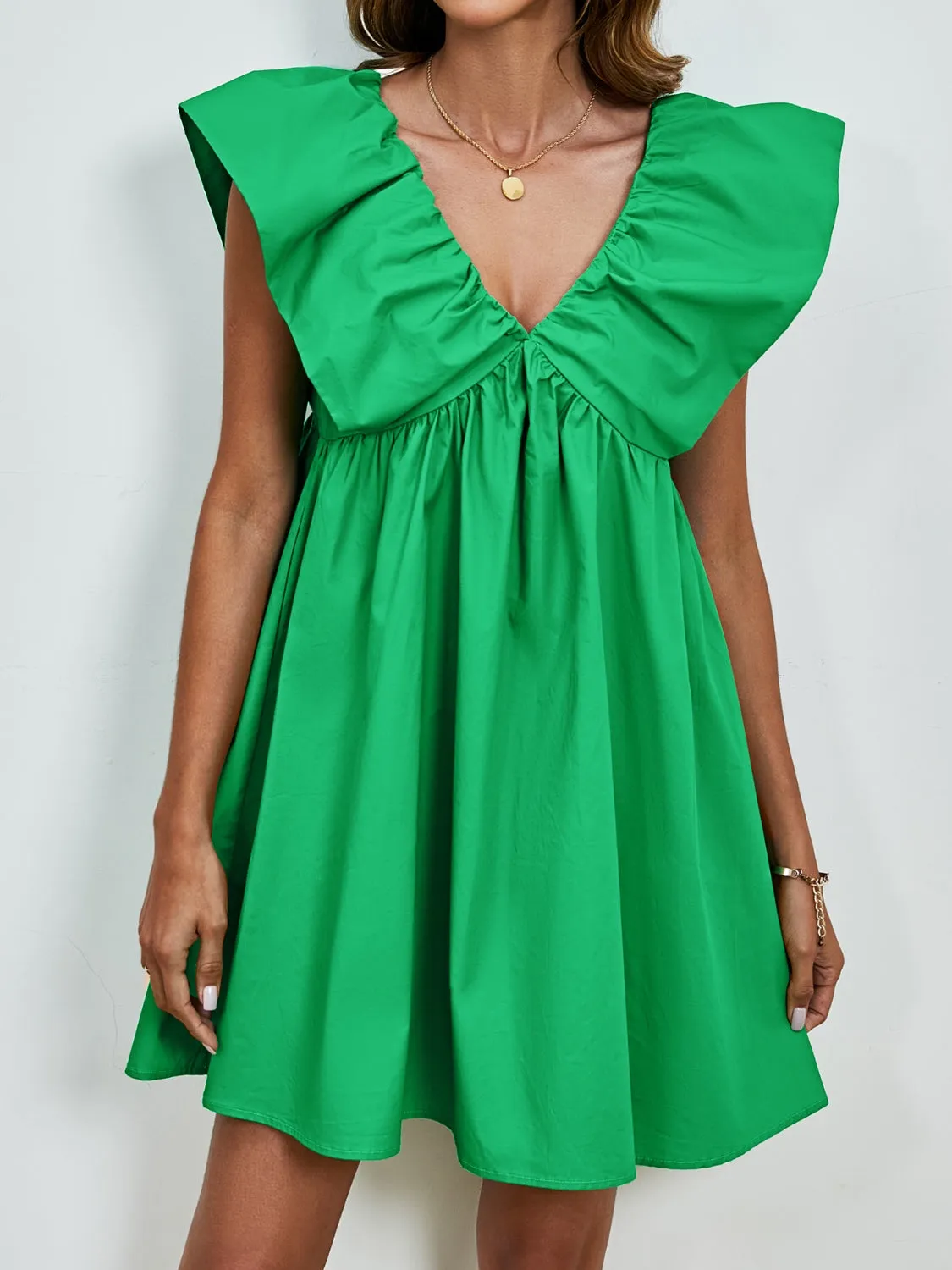 🌟 V-Neck Cap Sleeve Mini Dress 🌟
