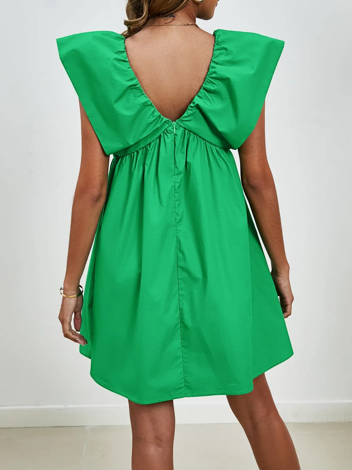 🌟 V-Neck Cap Sleeve Mini Dress 🌟