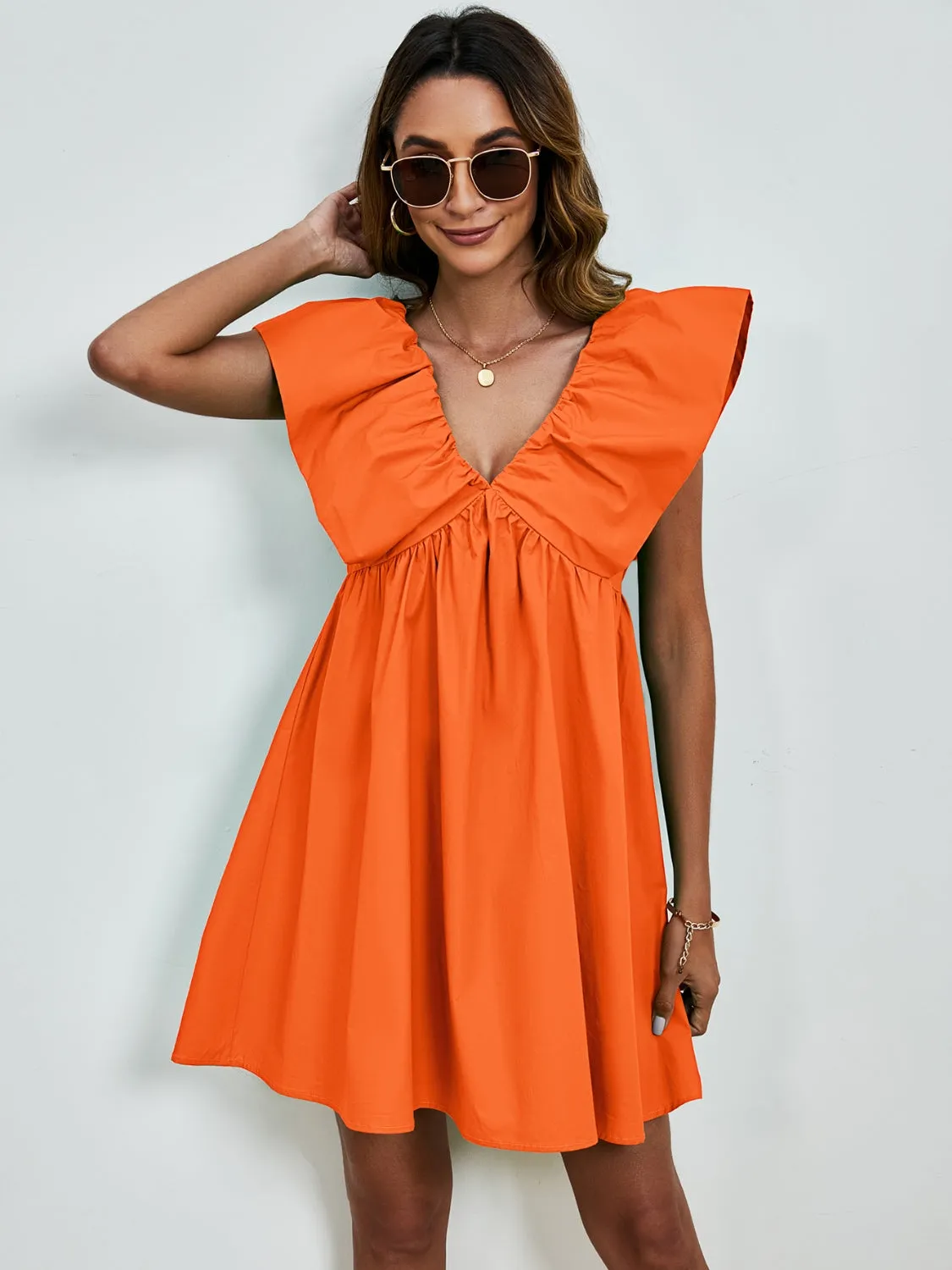 🌟 V-Neck Cap Sleeve Mini Dress 🌟