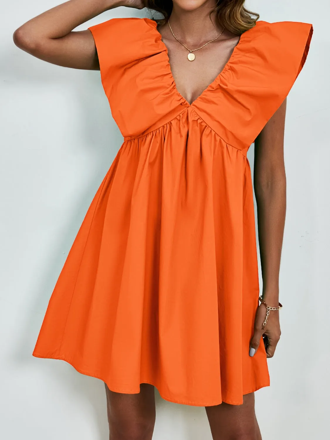 🌟 V-Neck Cap Sleeve Mini Dress 🌟
