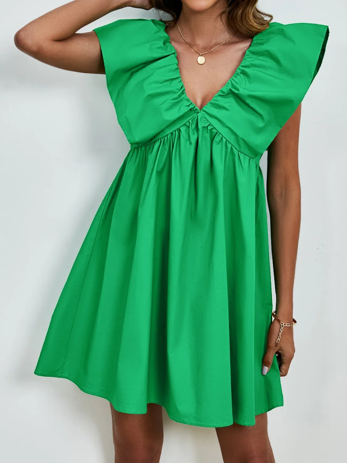 🌟 V-Neck Cap Sleeve Mini Dress 🌟