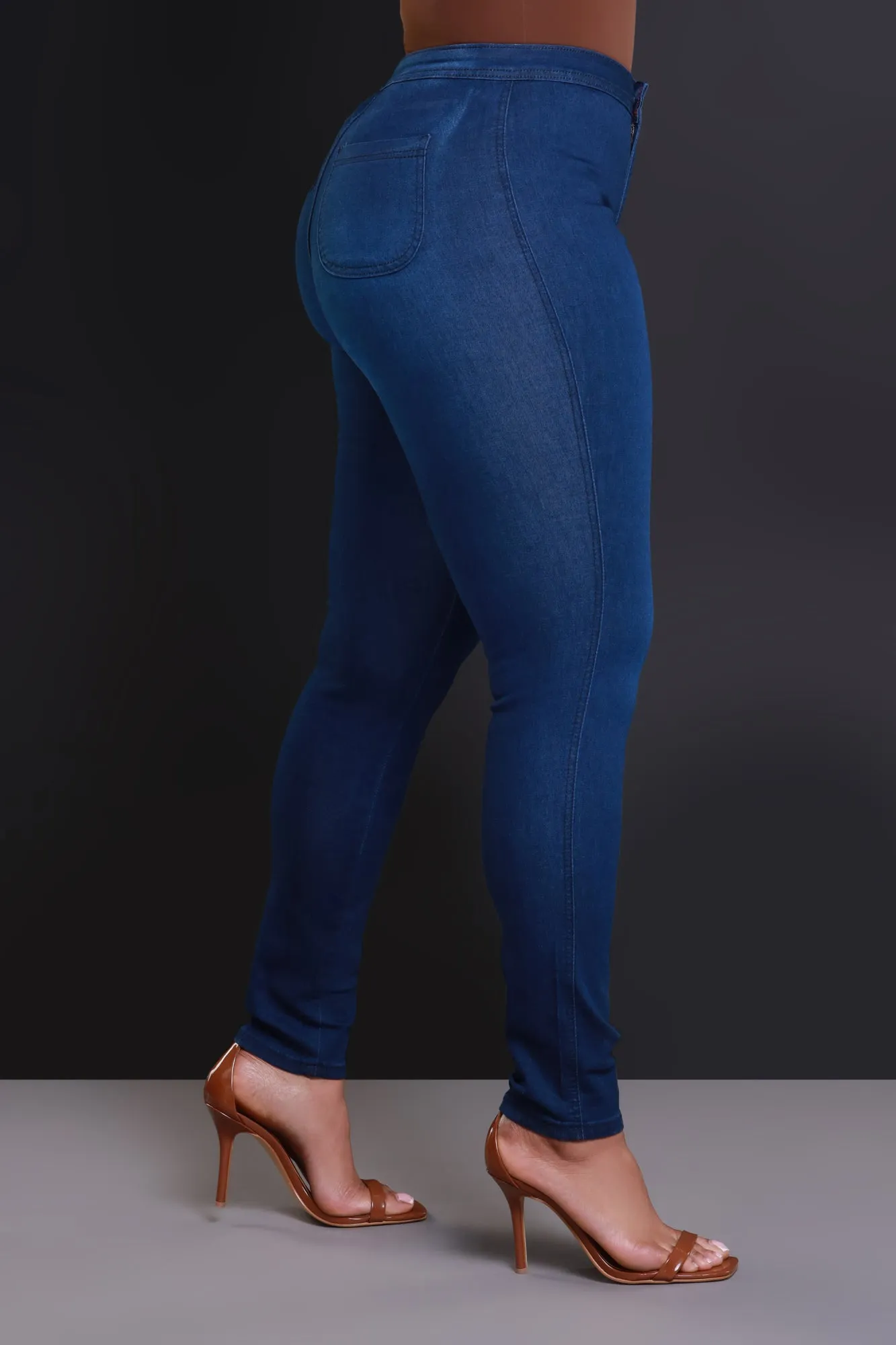 $15.99 Super Swank High Waist Stretchy Jeans - Dark Wash Denim