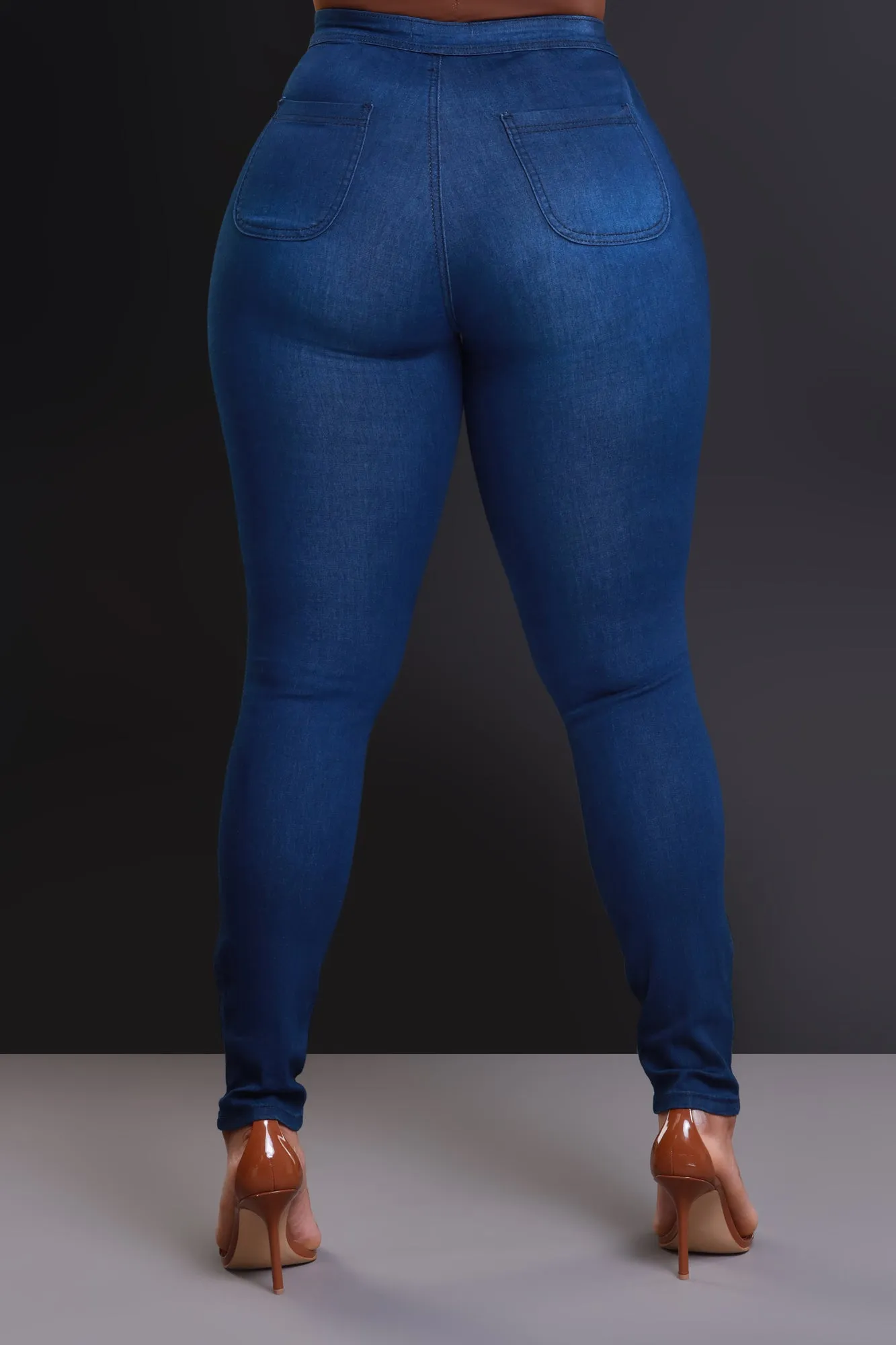 $15.99 Super Swank High Waist Stretchy Jeans - Dark Wash Denim