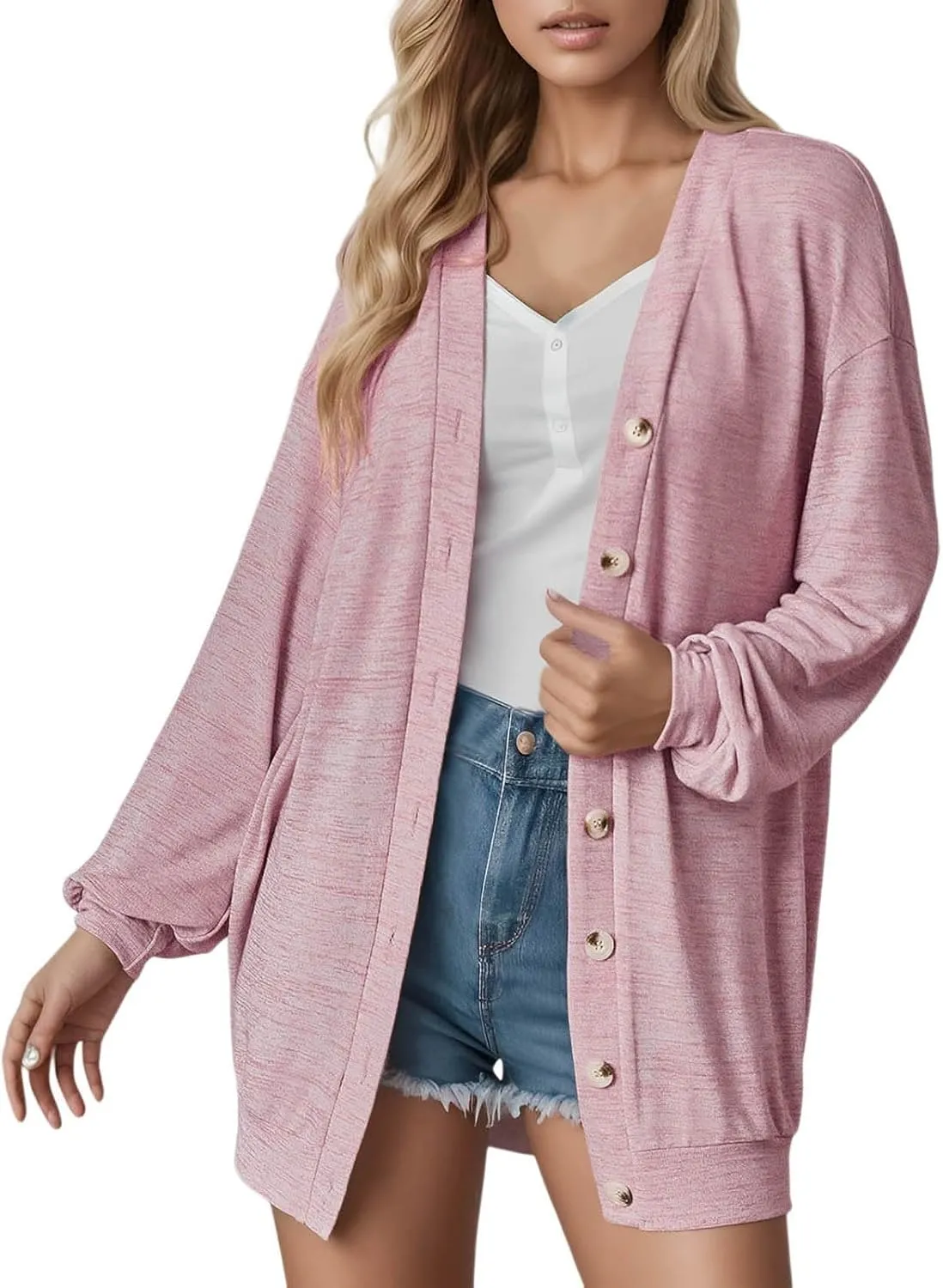 2023 Womens Draped Cardigan Sweater Trendy Kimono Long Sleeve Open Front Casual Knit Sweaters Lightweight Coat Soft Outwear