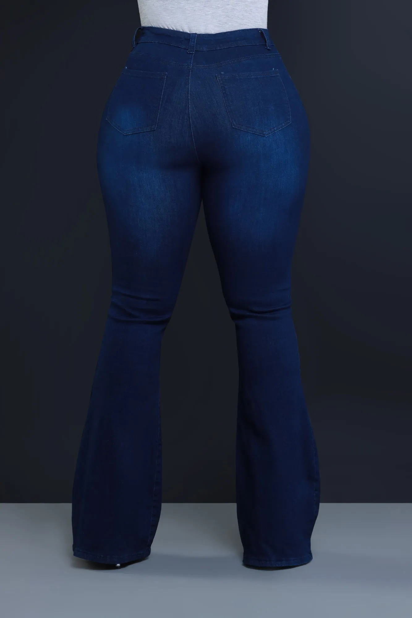 $5 Bing High Waist Stretchy Bell Bottom Jeans - Dark Wash