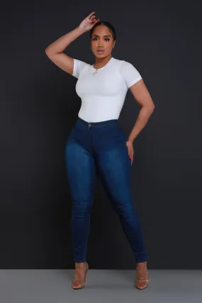 $5 Super Swank High Waist Stretchy Jeans - Medium Wash Denim