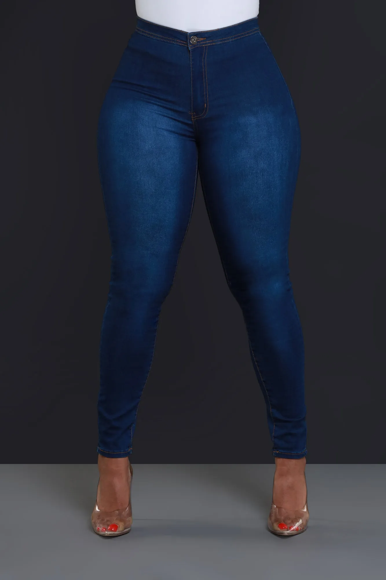 $5 Super Swank High Waist Stretchy Jeans - Medium Wash Denim