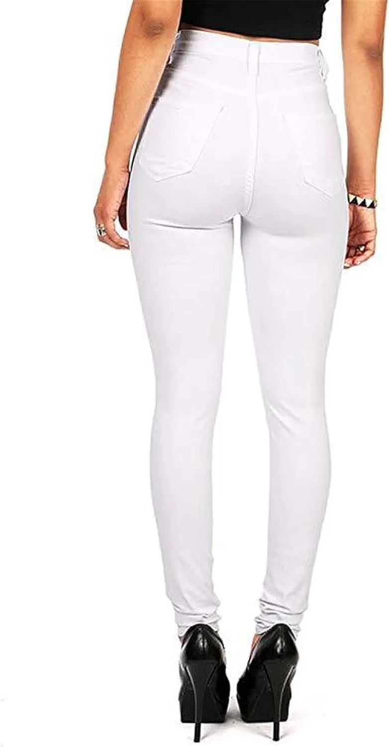 Andongnywell Super High Waisted Stretchy Skinny Jeans Denim Pants