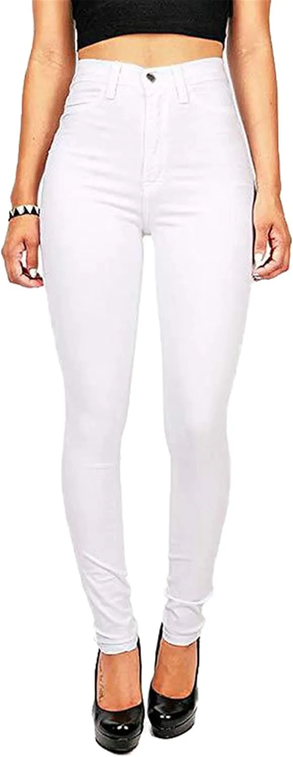 Andongnywell Super High Waisted Stretchy Skinny Jeans Denim Pants