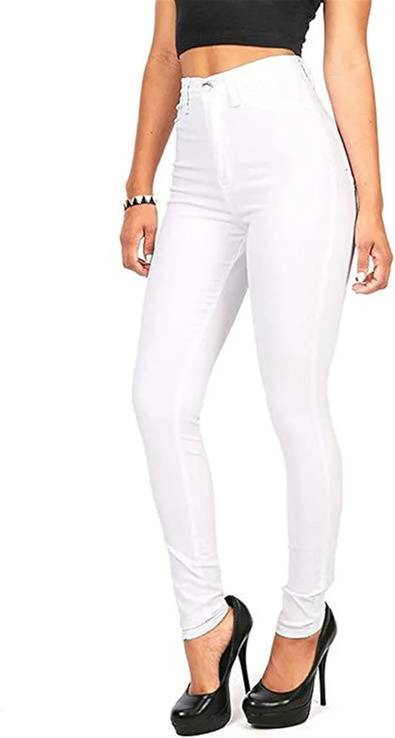 Andongnywell Super High Waisted Stretchy Skinny Jeans Denim Pants