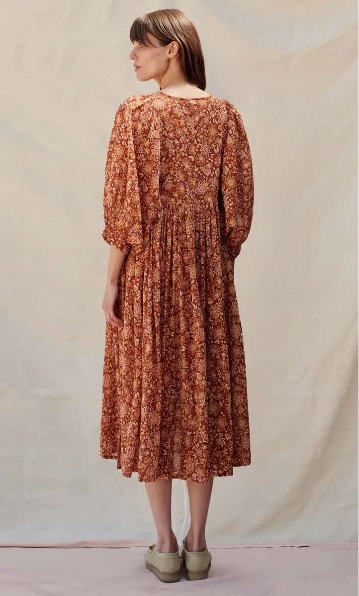 Autumn Florals Midi Dress