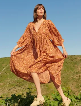 Autumn Florals Midi Dress