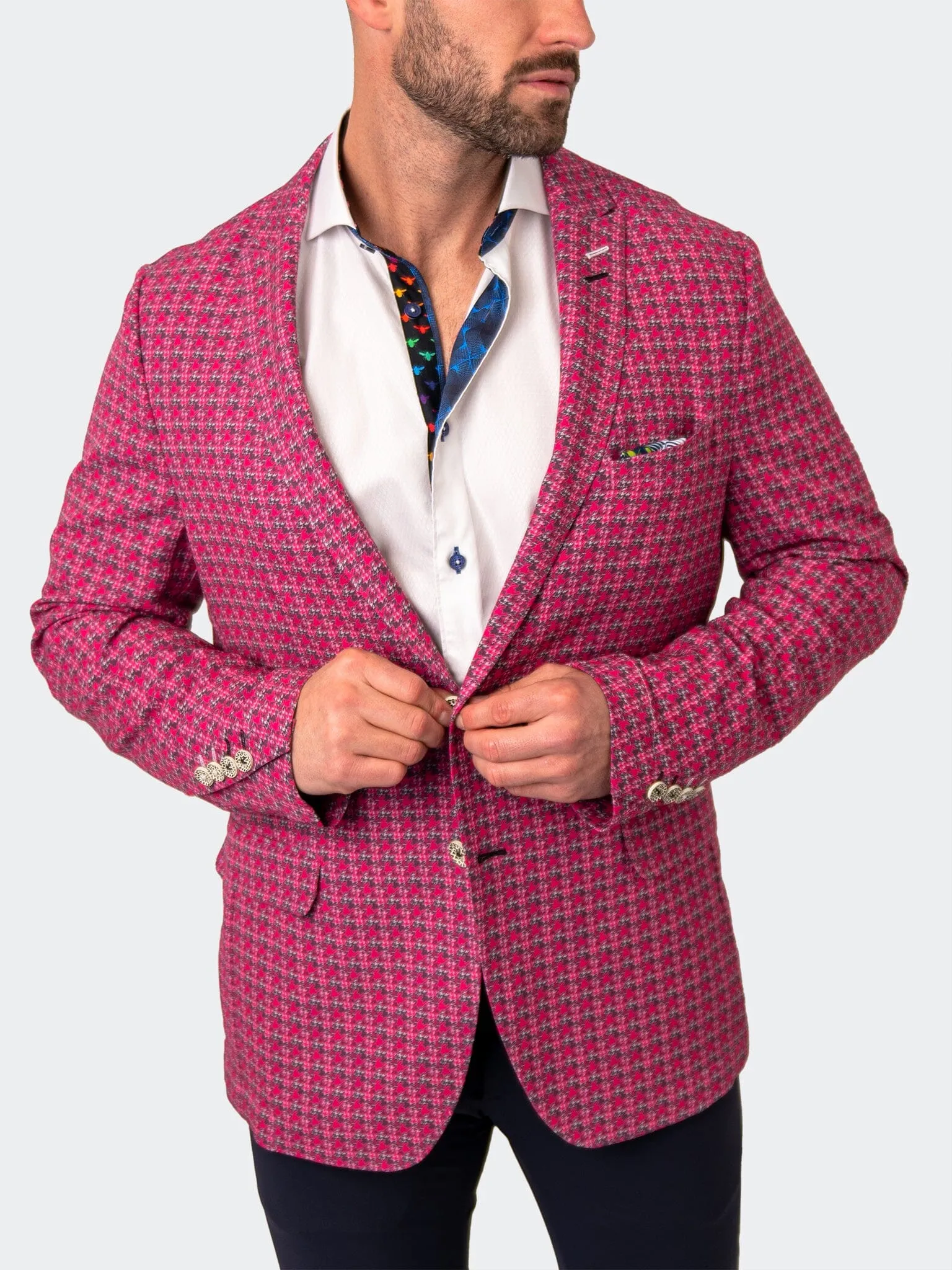 Blazer Unconstructed HerringbonePink Pink