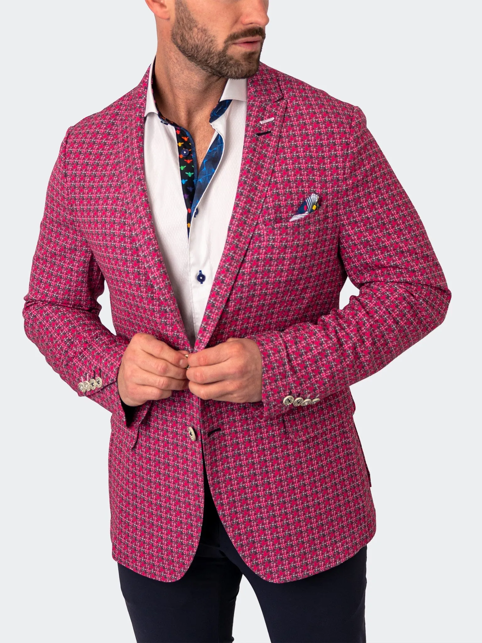 Blazer Unconstructed HerringbonePink Pink