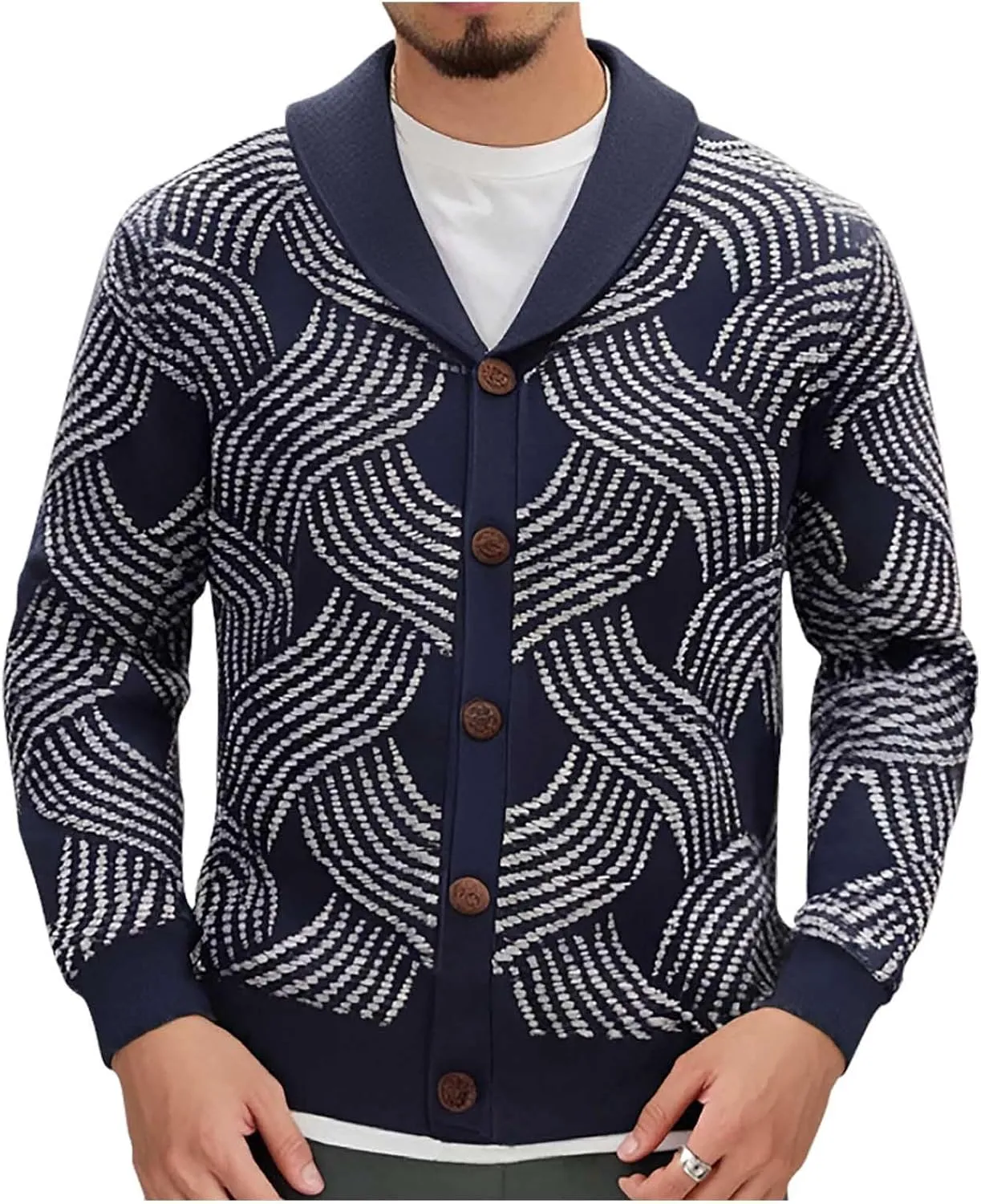 Cardigan Sweater for Mens Soft Knitted Cardigan Button Down Sweater V Neck Casual Sweaters Lightweight Cardigan