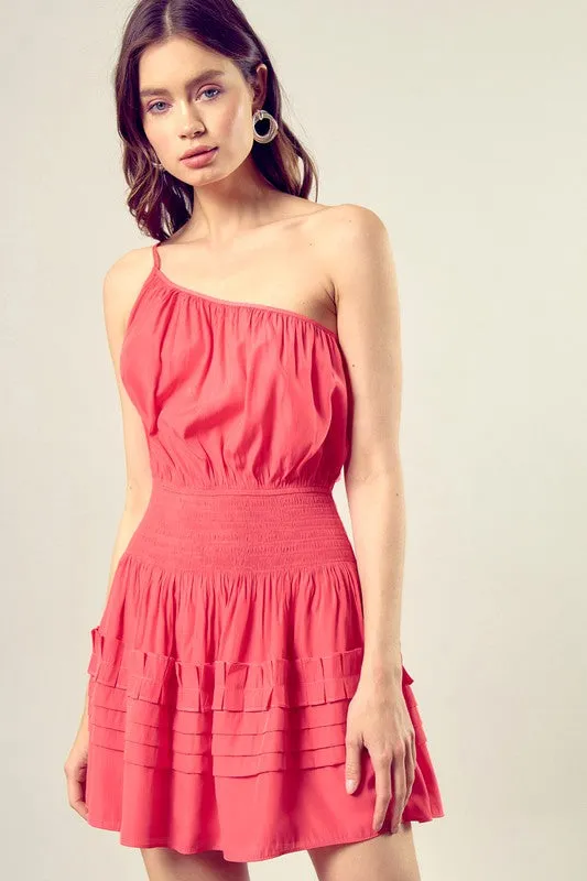 Carmen Chic One Shoulder Mini Dress