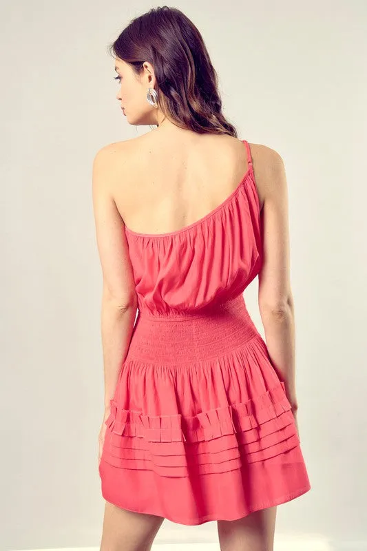 Carmen Chic One Shoulder Mini Dress