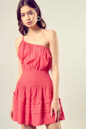 Carmen Chic One Shoulder Mini Dress