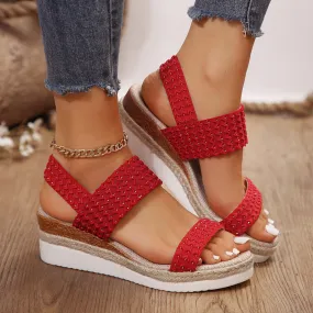 Carol – Summer Wedge Sandals with Peep-toe