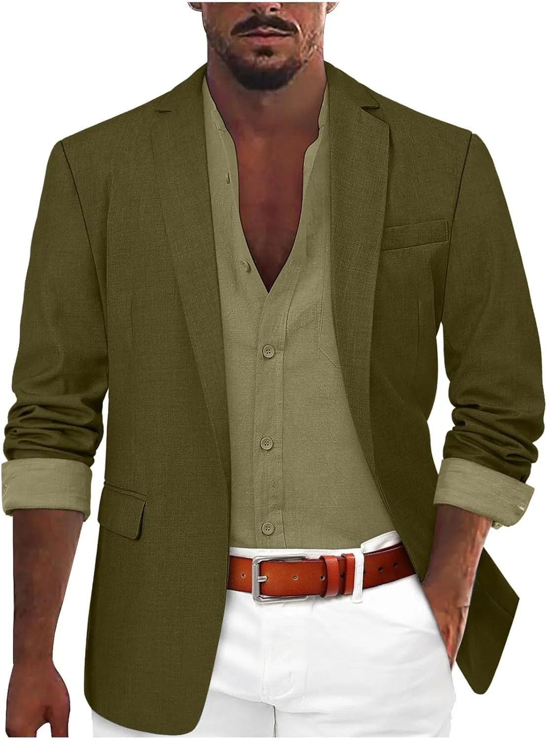 Casual Blazer for Men Slim Fit Lightweight Jacket Casual Sport Coat One Button Suit Jacket for Wedding Business