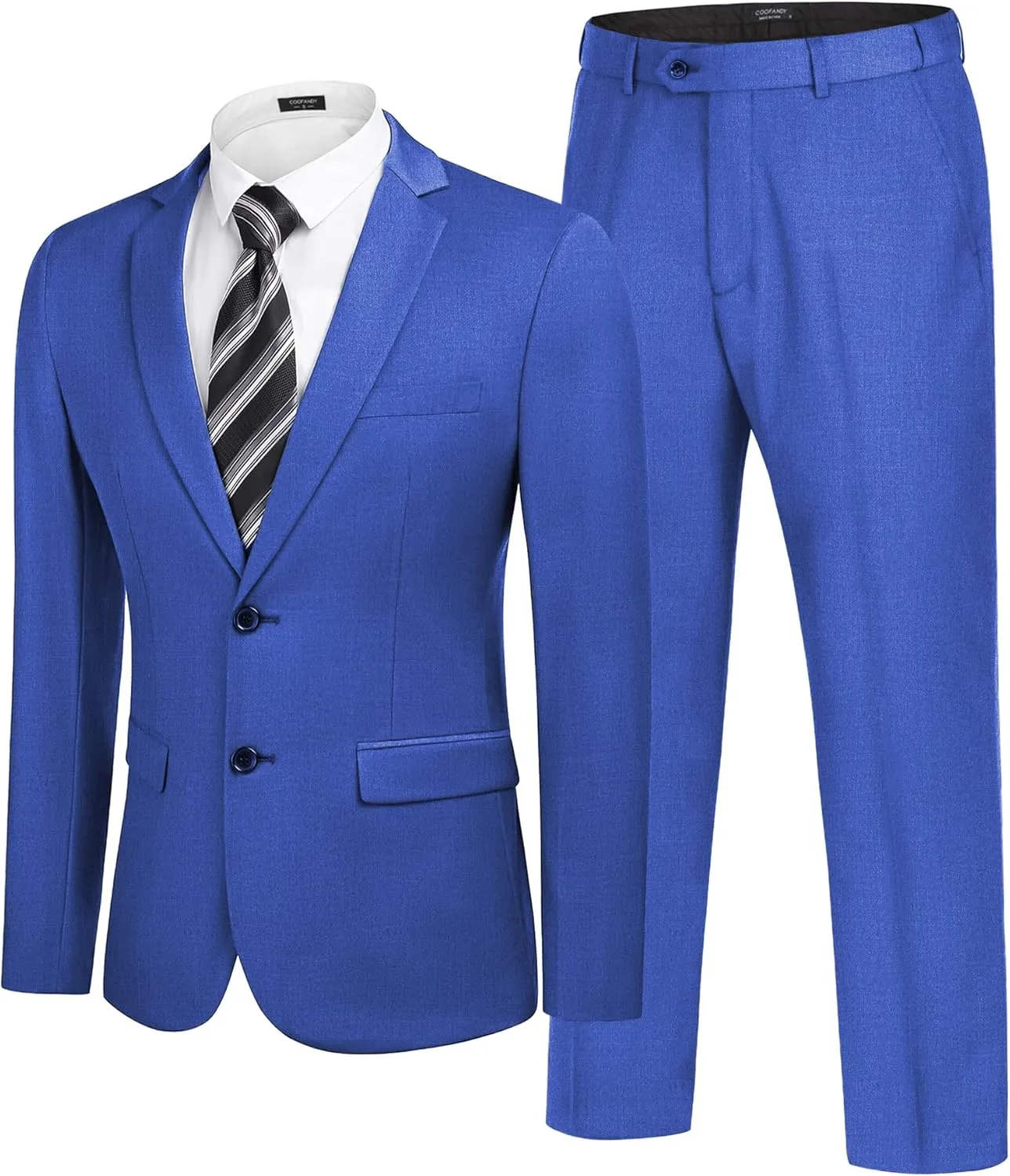 COOFANDY Men's 2 Piece Suits Classic Fit 2 Button Dress Suits Tuxedo Jacket Blazer for Wedding Business Dinner Prom