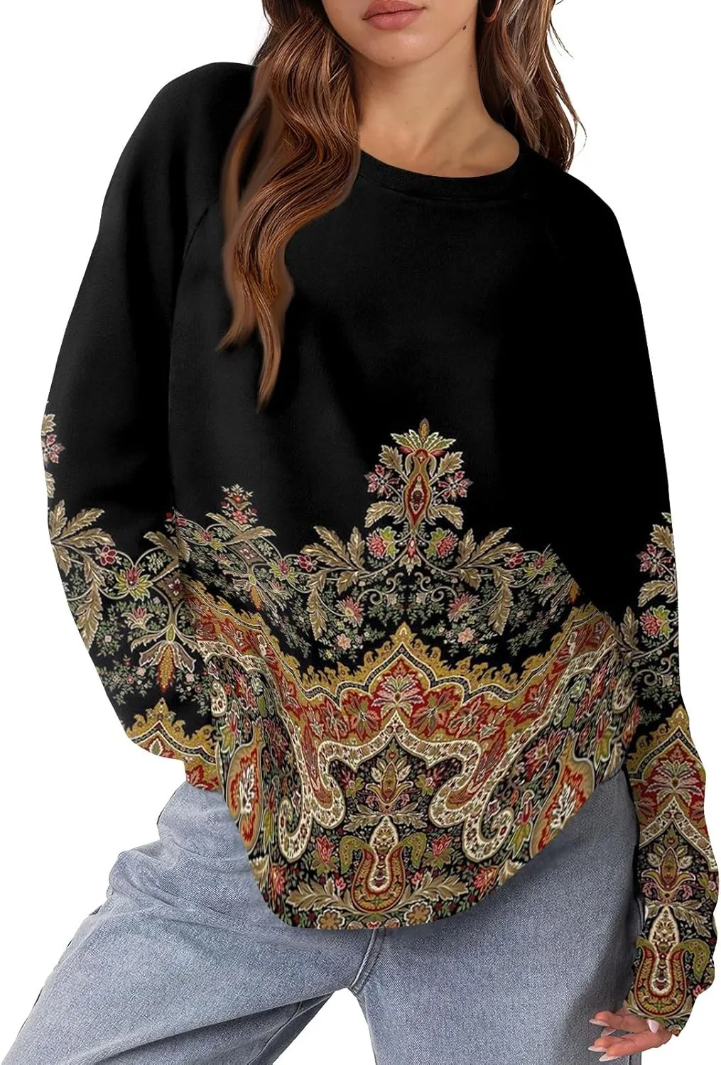 Crewneck Sweatshirts For Women Trendy Crewneck Long Sleeve Shirts Womens Comfy Fall Fashion 2024 Tops Hoodies