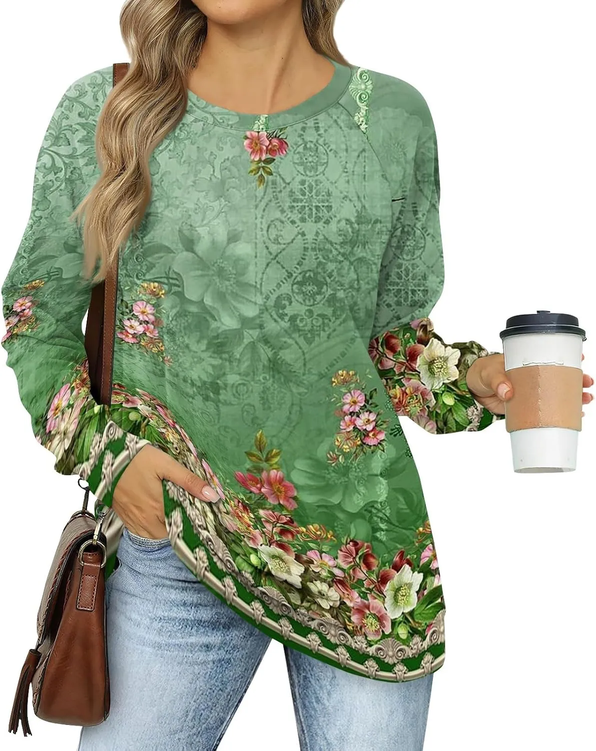 Crewneck Sweatshirts For Women Trendy Crewneck Long Sleeve Shirts Womens Comfy Fall Fashion 2024 Tops Hoodies
