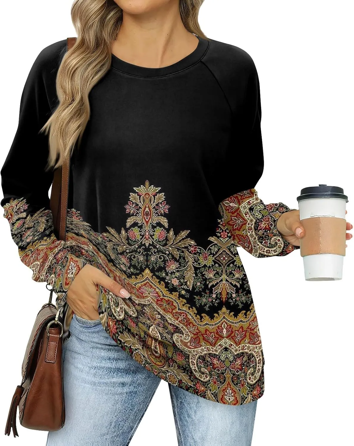 Crewneck Sweatshirts For Women Trendy Crewneck Long Sleeve Shirts Womens Comfy Fall Fashion 2024 Tops Hoodies