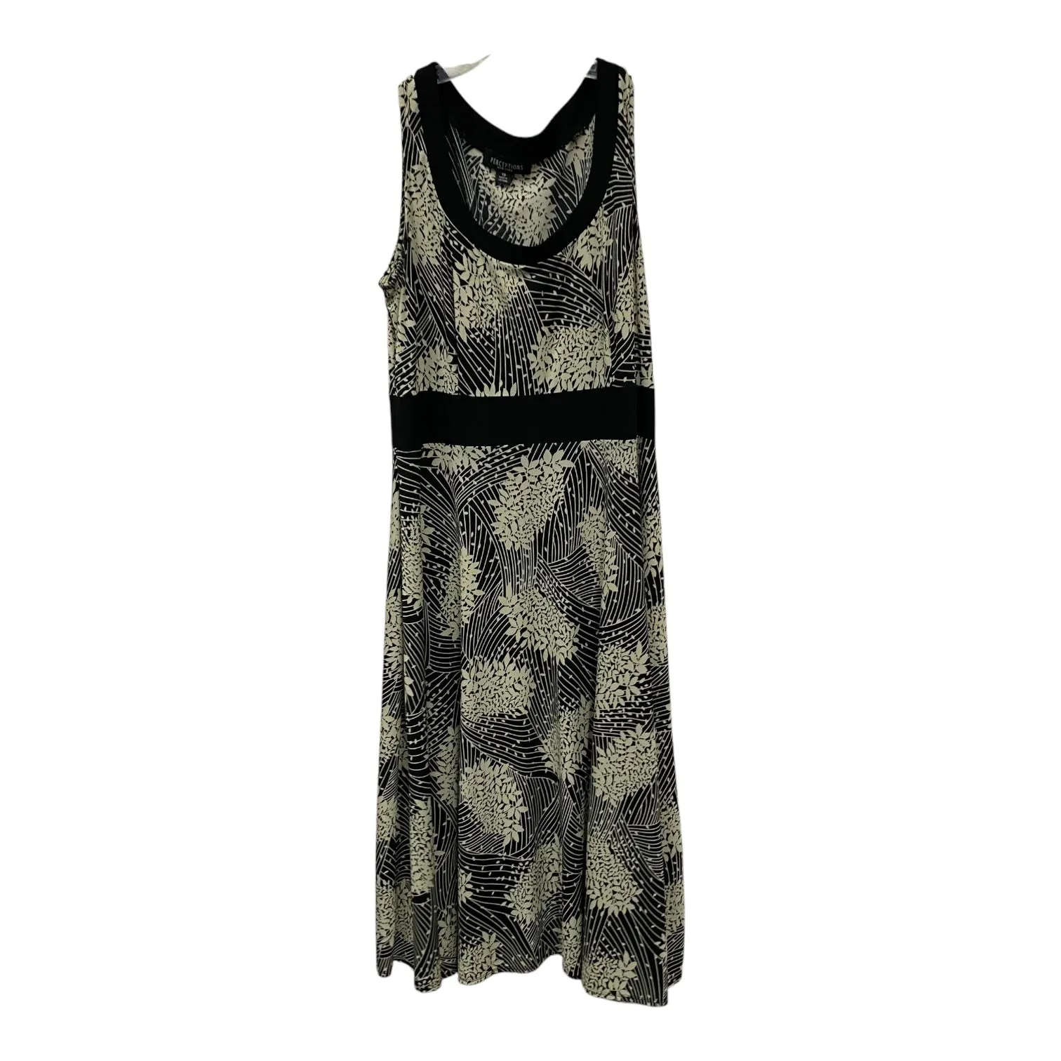 Dress Casual Midi By Perceptions In Black & Cream, Size:1X