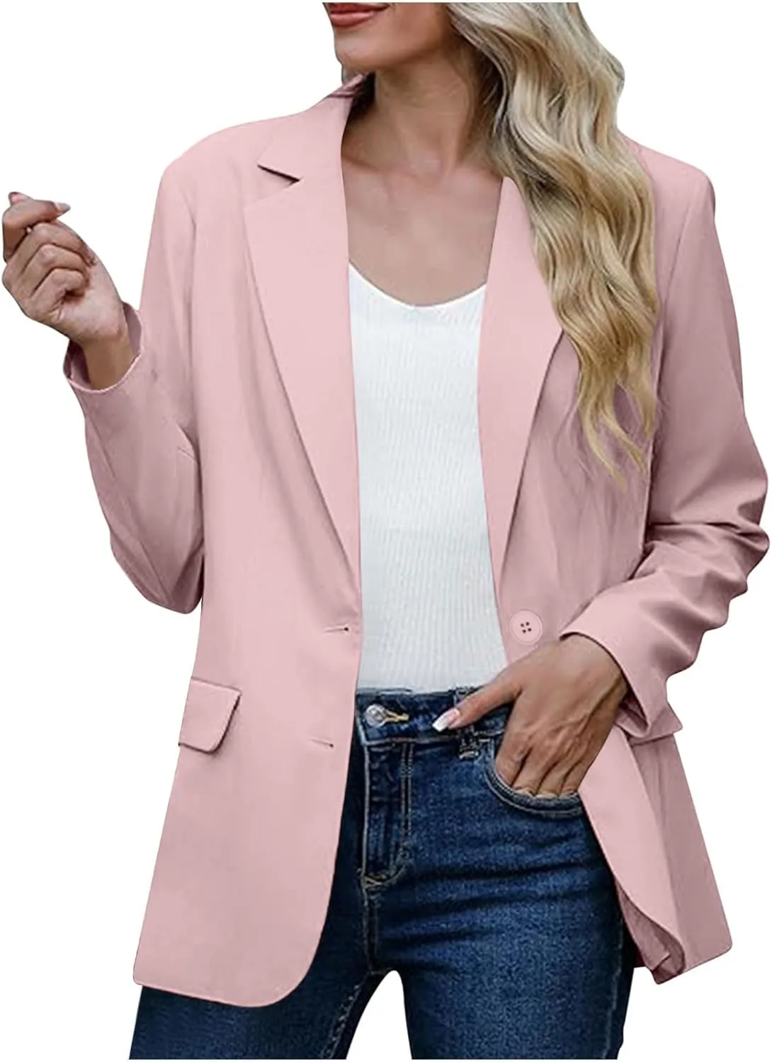 Dressy Lightweight Blazer Jackets for Women Casual Open Front Long Sleeve Suit Tops Fall Casual Work Office Blazer