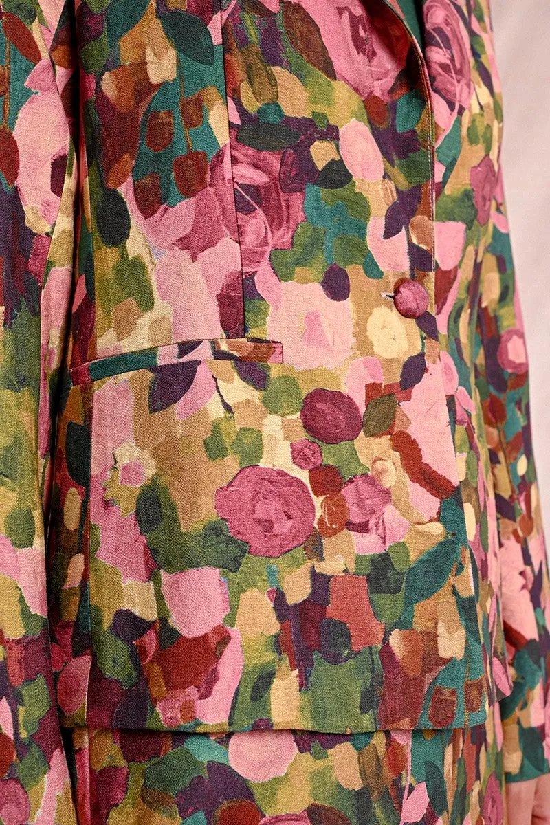 FLORAL PRINT FITTED BLAZER