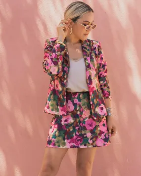 FLORAL PRINT FITTED BLAZER