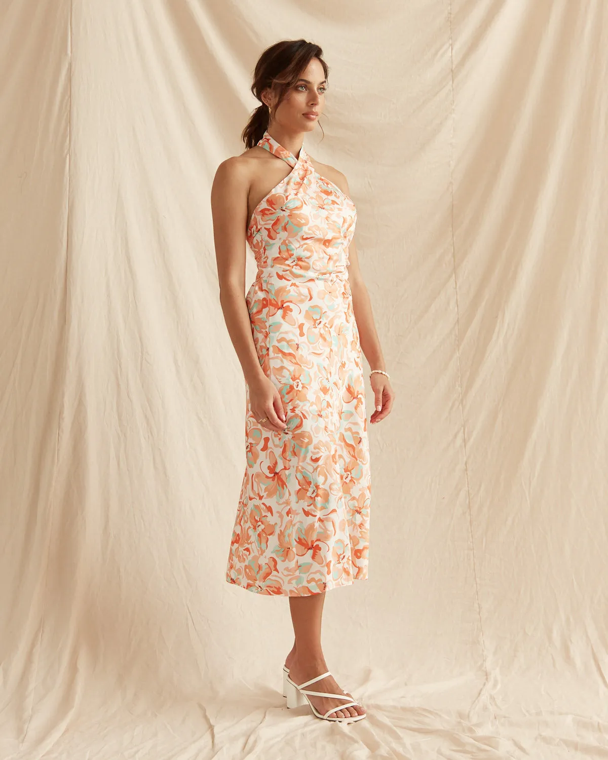 Georgia Halter Neck Midi Dress