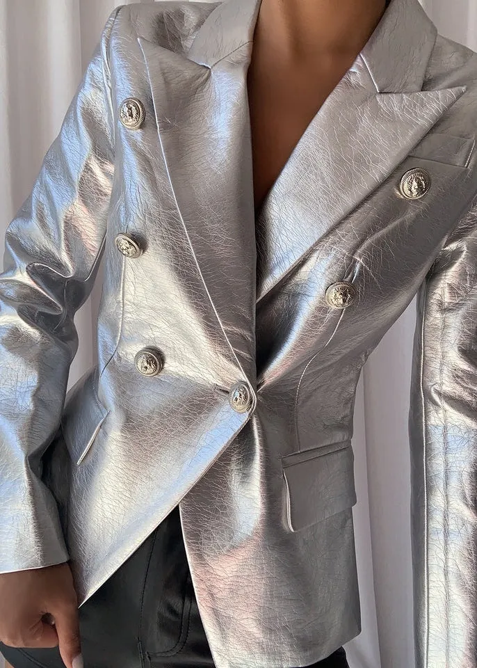 Henryka Eco-Leather Blazer