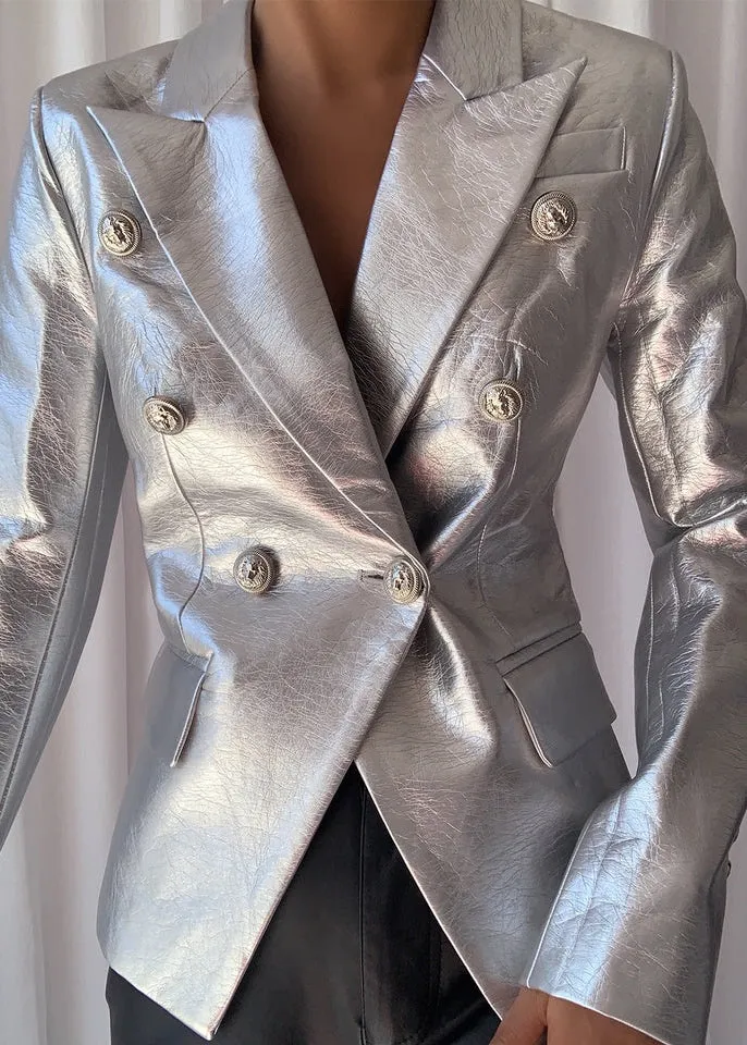 Henryka Eco-Leather Blazer
