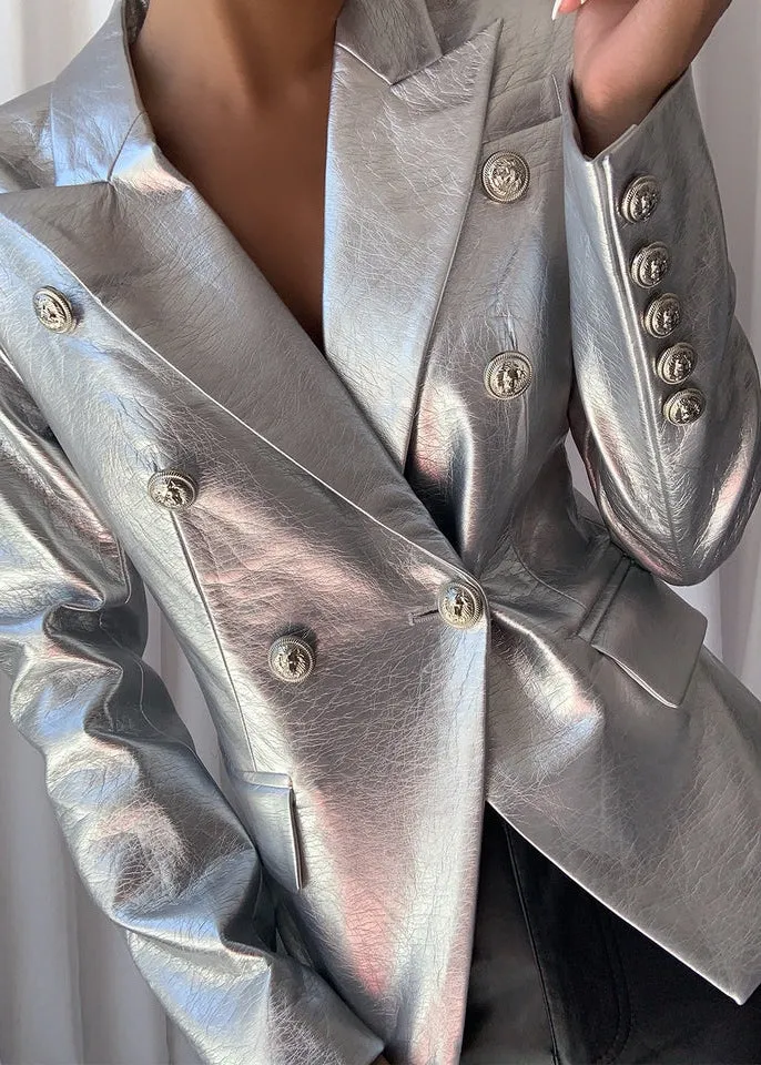 Henryka Eco-Leather Blazer