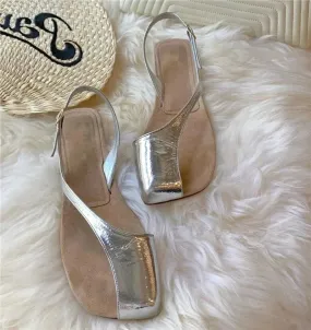 Irregular Peep-Toe Gladiator Sandals – Women's Flat Summer Shoes