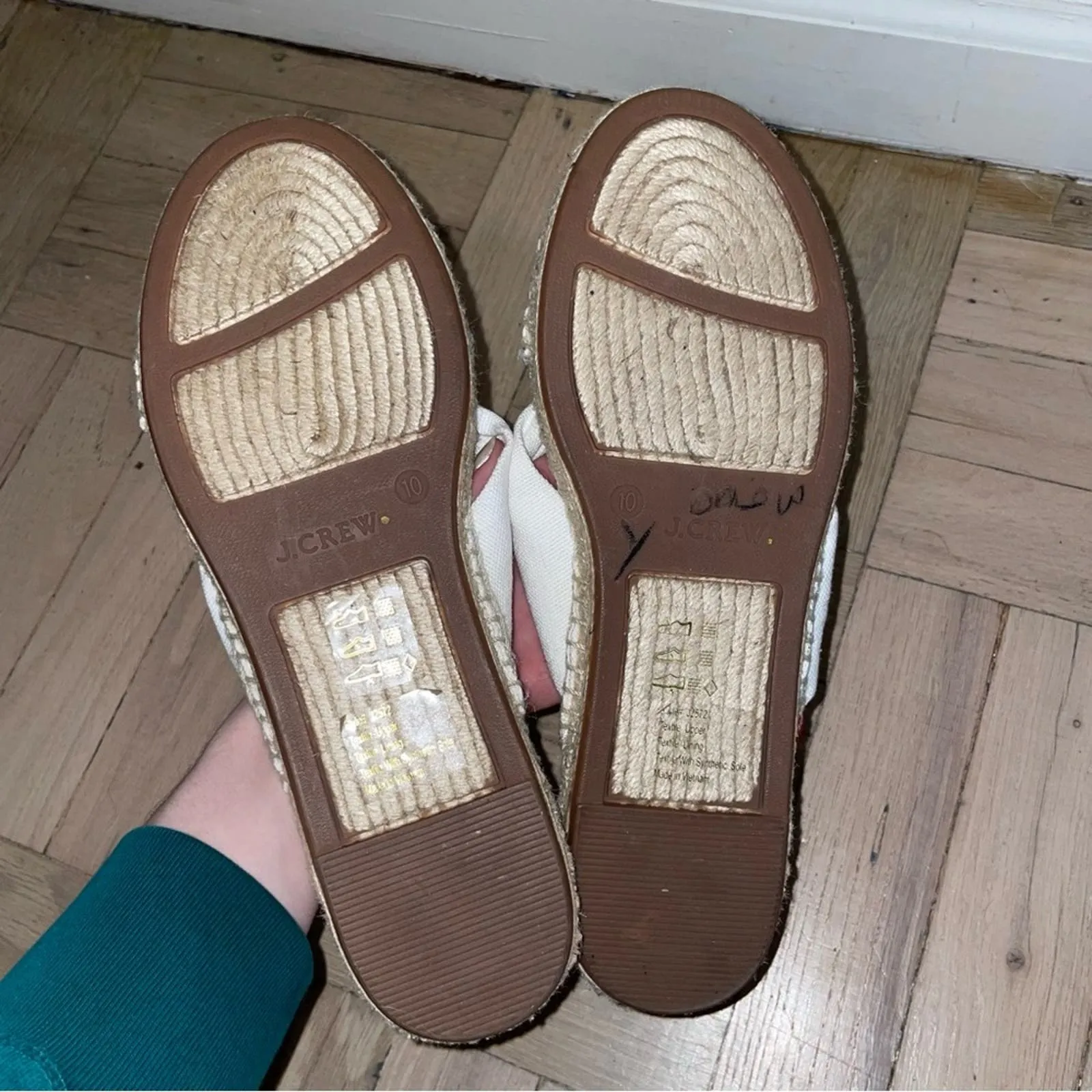 J. Crew Knotted Canvas Espadrille Slip-On Sandals (W10)