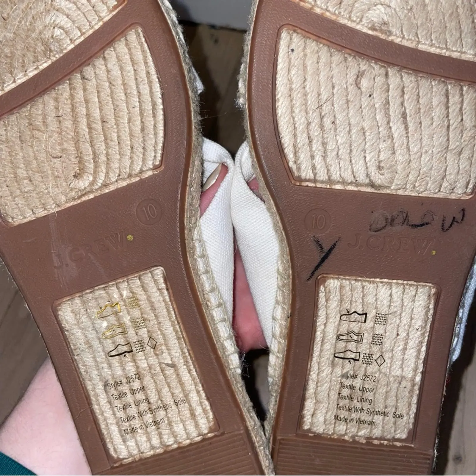 J. Crew Knotted Canvas Espadrille Slip-On Sandals (W10)
