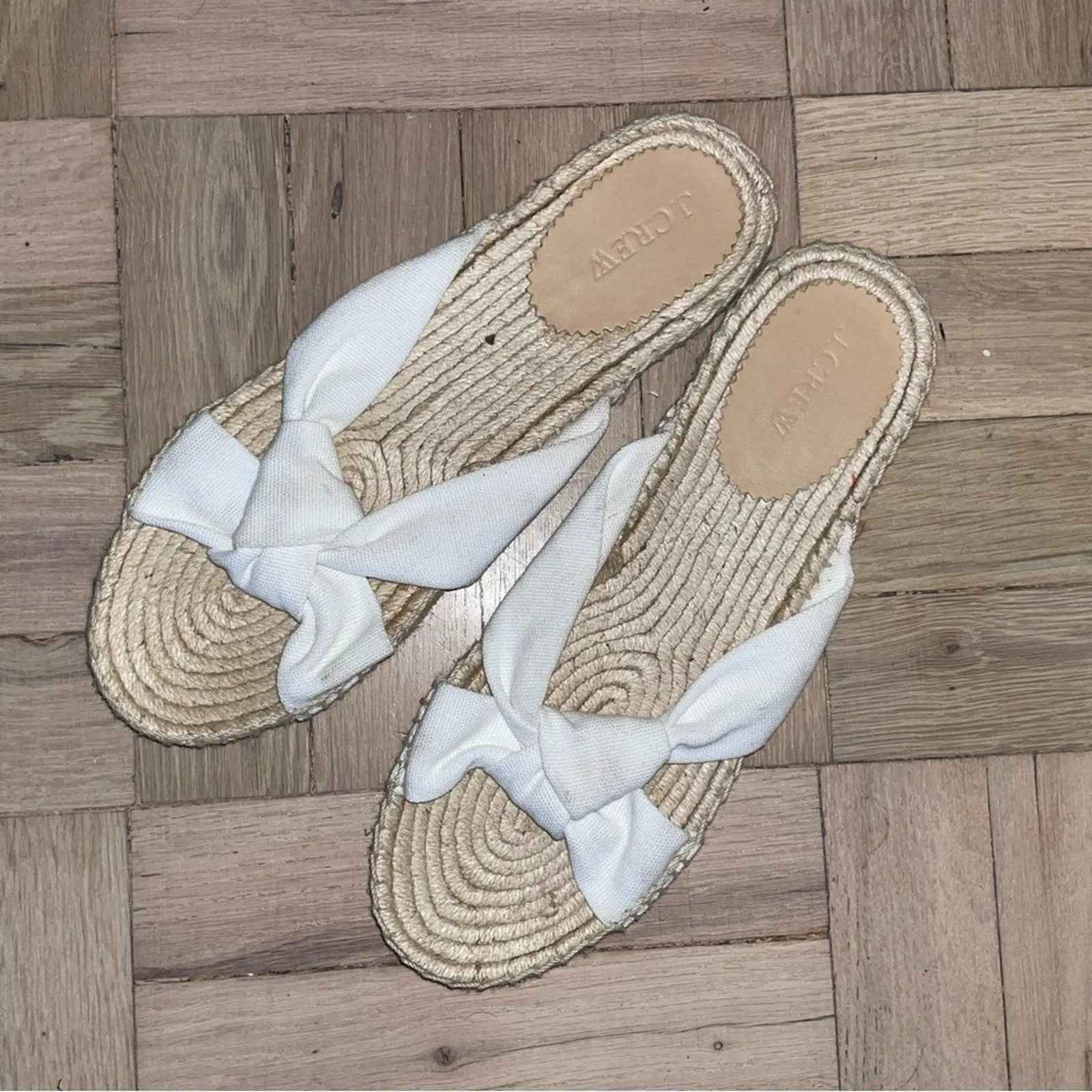 J. Crew Knotted Canvas Espadrille Slip-On Sandals (W10)