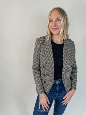 Lexi Open Front Black and Tan Blazer