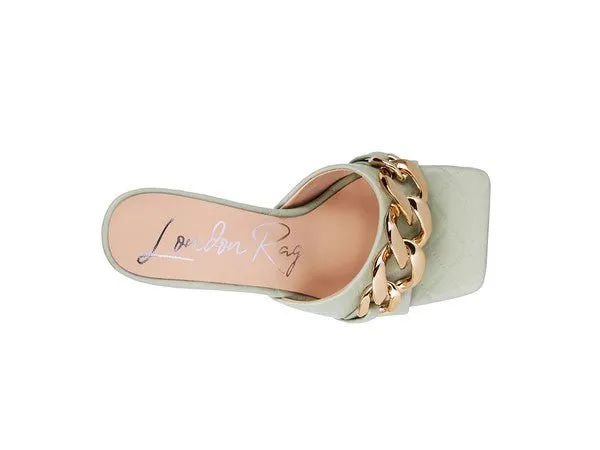 London Rag Mermaid Metal Chain Heeled Quilted Sandals