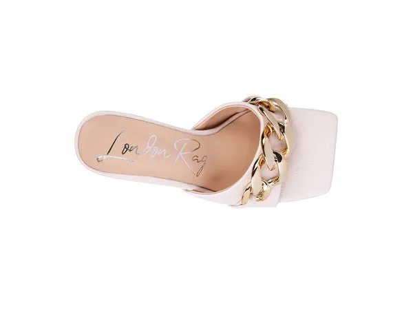 London Rag Mermaid Metal Chain Heeled Quilted Sandals