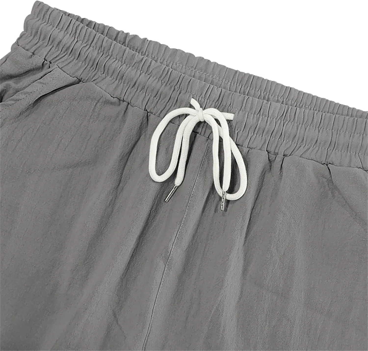 Lounge Pants Men Linen Breathable Lightweight Pant Loose Fit Cargo Trousers Wide Leg Elastic Waist with Pockets
