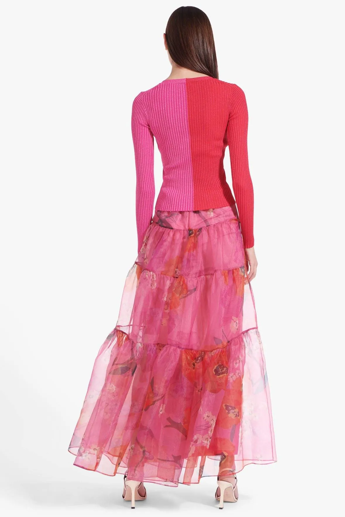 LUREX CARGO SWEATER | LAVA PEONY