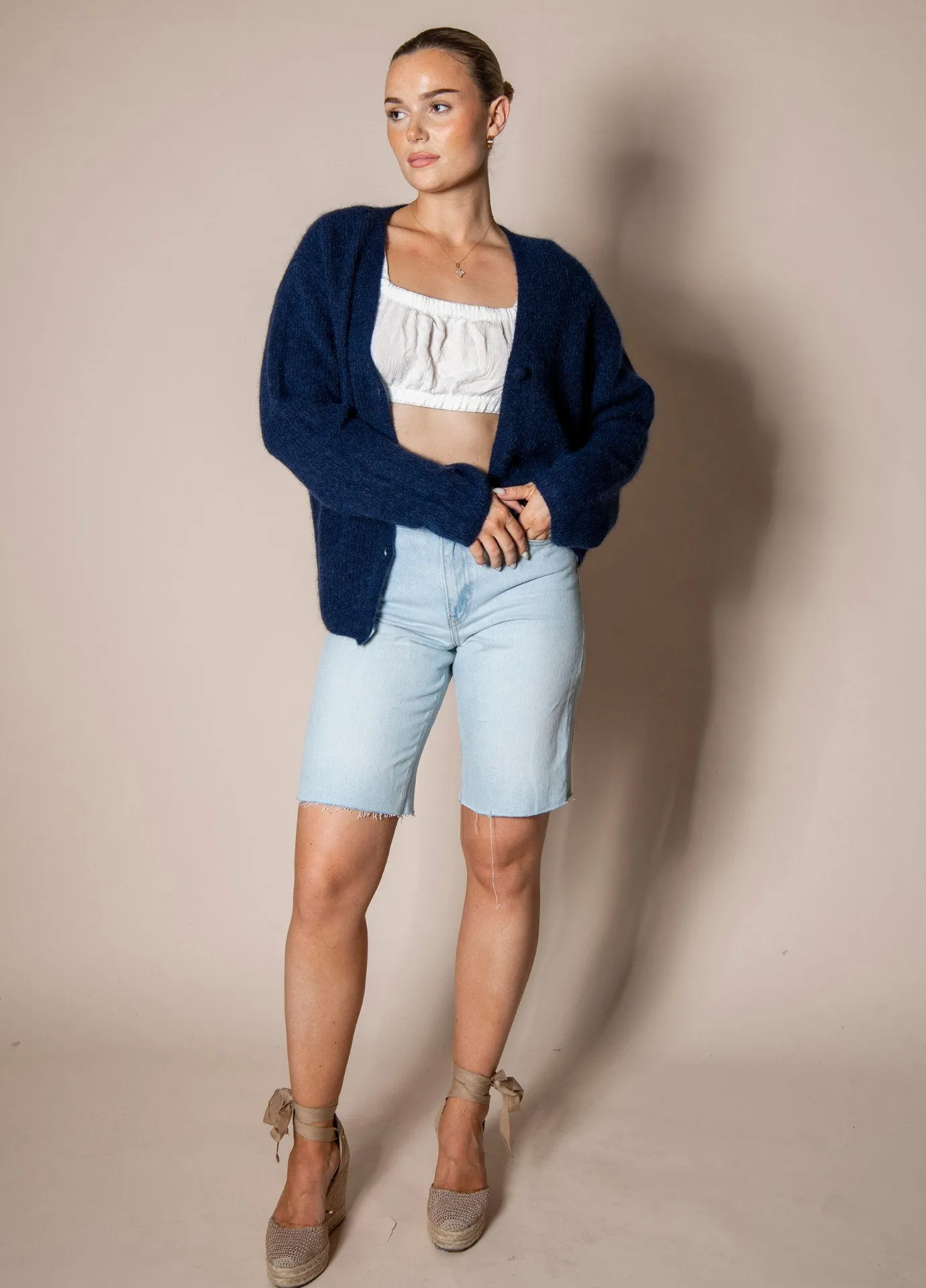 Malene Mohair Cardigan Navy