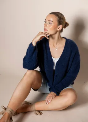 Malene Mohair Cardigan Navy